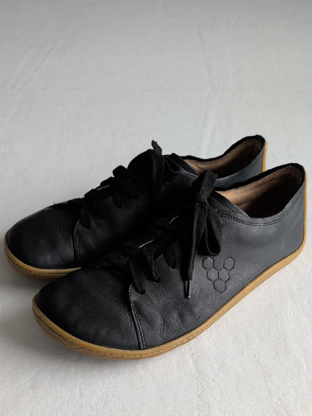Vivobarefoot Addis Black Leather Lace Up Shoes Men's EU Size 43